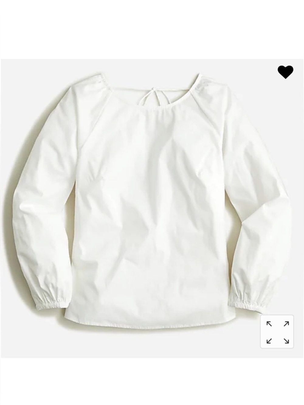 Jcrew White Tie-Back Peasant Blouse - Women's Top stretch cotton classic